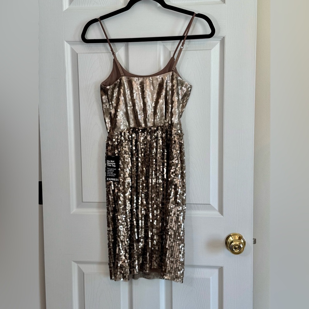 NWT Express Prom Glam Sequin Mini Dress MSRP $108 XS Party Cocktail Dance - Picture 6 of 10